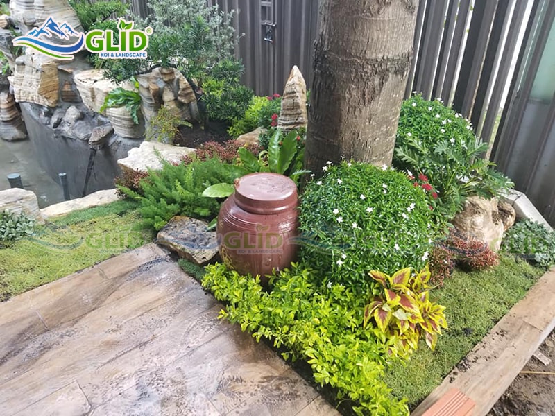 thiết  kế thi công hồ cá koi vinhome thăng long