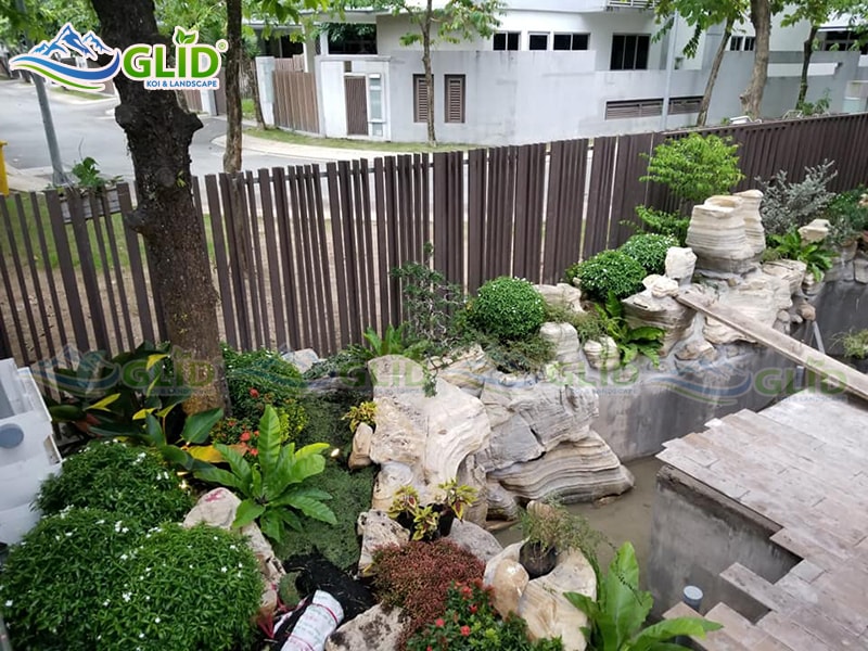 thiết  kế thi công hồ cá koi vinhome thăng long