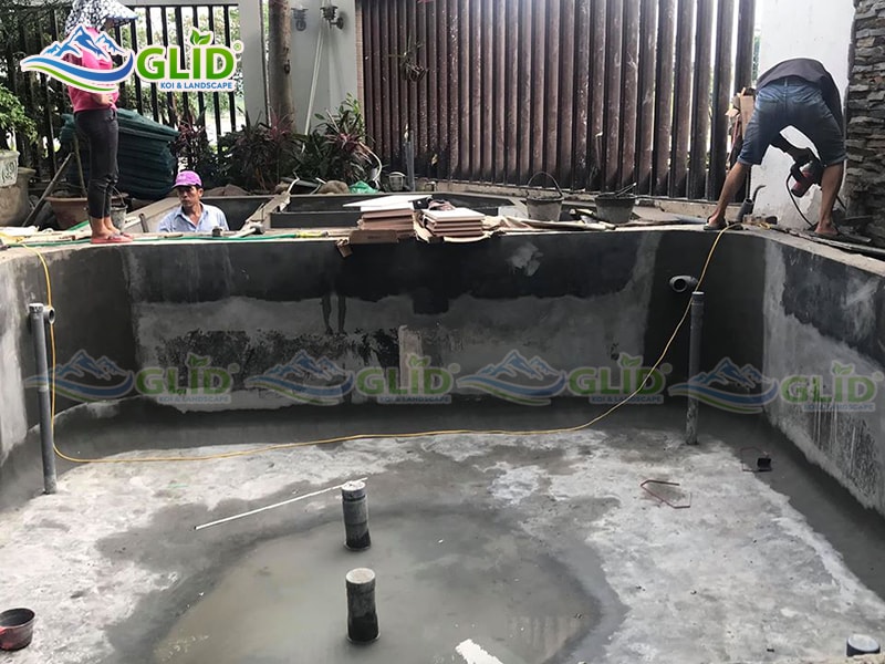 hướng dẫn chống thấm hồ cá koi