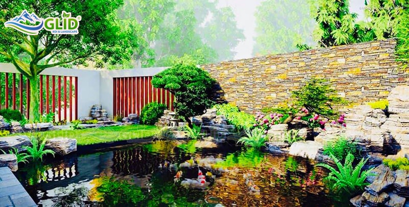 thiết kế thi công hồ cá koi KĐT green stars
