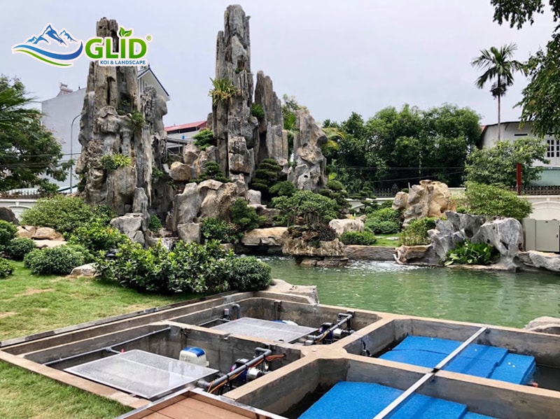 thiết kế thi công hồ cá koi Hòa bình