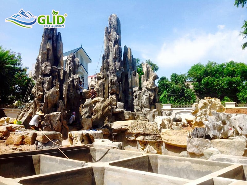 thiết kế thi công hồ cá koi Hòa bình