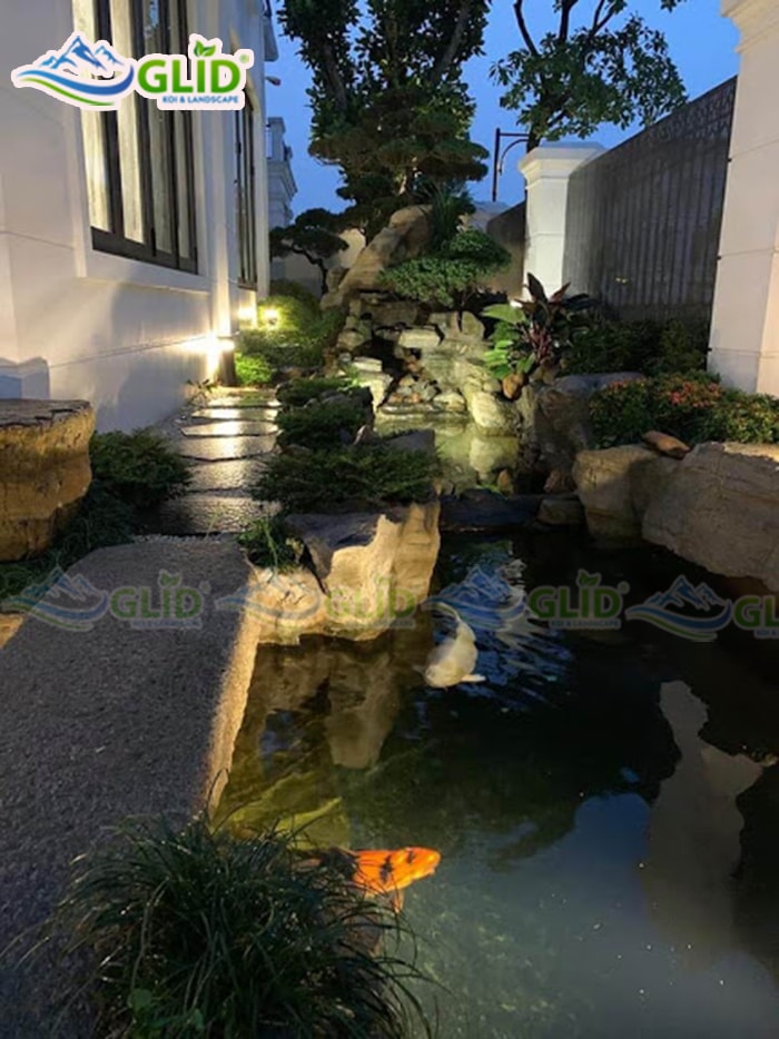 thiết kế thi công hồ cá koi Vinhome Long Biên