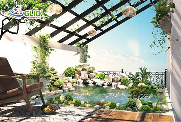 thi công hồ cá koi trên sân thượng
