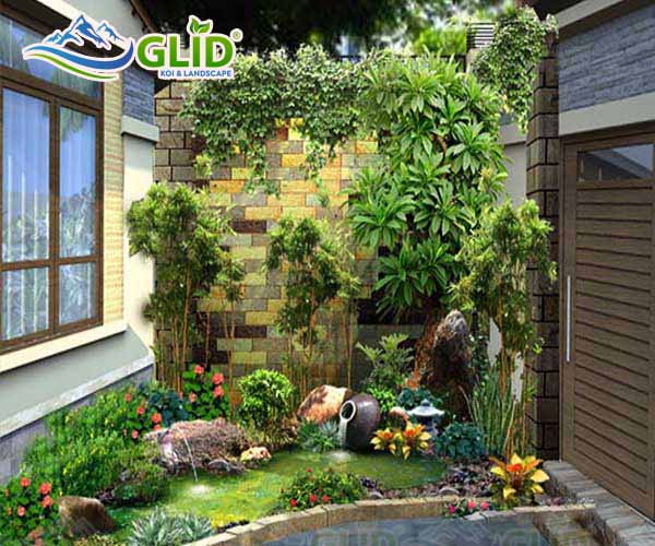 Thi công tiểu cảnh sân vườn trước nhà trọn gói giá rẻ