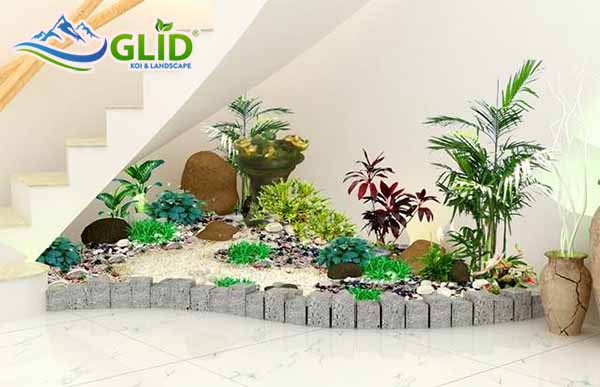 Thiết kế tiểu cảnh khô cho sân vườn biệt thự
