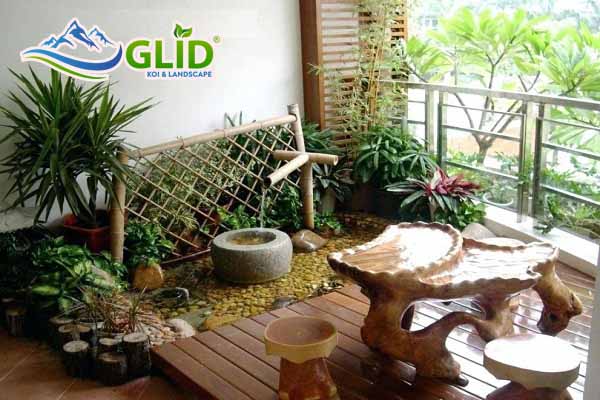 Thiết kế tiểu cảnh khô cho sân vườn biệt thự